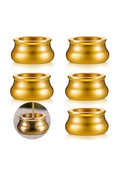 Excefore 6 Pcs Incense Burner Holder Incense Cone Stick Burner Brass Incense Holder for Sticks Gold Chinese Incense Burner Mini Metal Ash Catcher  - Image 1