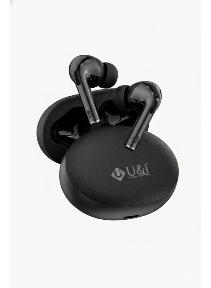 U&i سماعات أذن لاسلكية حقيقية (سلسلة أنيقة) - بلوتوث 5.4، 40 ساعة وقت تشغيل، صوت عالي الدقة بأربعة ميكروفونات، باس عميق، تحكم باللمس الذكي وشحن سريع عبر Type-C للسير، الصالة الرياضية - Image 1