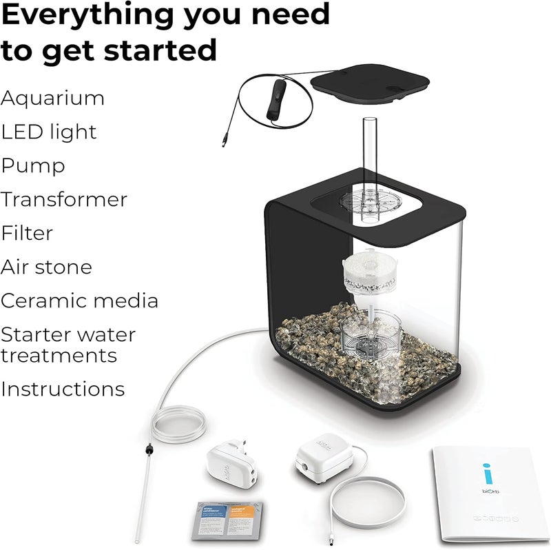 biOrb Flow 15 Acrylic 4-Gallon Aquarium with White LED Lights Modern Compact Tank for Tabletop or Desktop Display, Black - Image 3