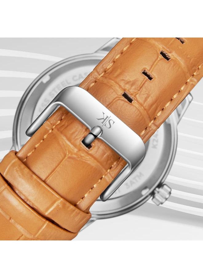 KENNETH SCOTT Kenneth Scott K24323-TLFW Men's Automatic  Display Watch & Leather  Strap Brown  - Image 5