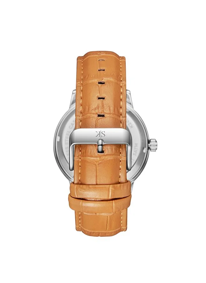 KENNETH SCOTT Kenneth Scott K24323-TLFW Men's Automatic  Display Watch & Leather  Strap Brown