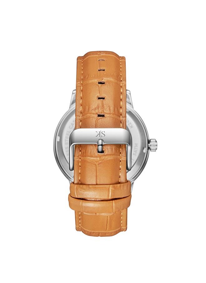 KENNETH SCOTT Kenneth Scott K24323-TLFW Men's Automatic  Display Watch & Leather  Strap Brown  - Image 1