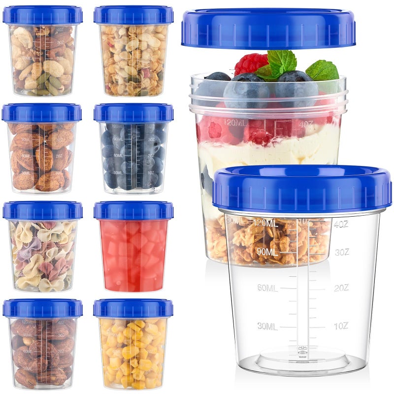 10?Pack 4?oz Salad Dressing Containers with Screw Lids  Reusable Stackable Dip Sauce Cups BPA?Free