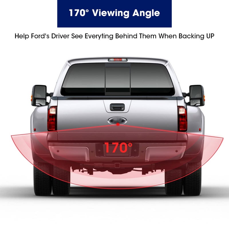 LEADSIGN Aftermarket Tailgate Housing Bezel Emblem with Back up Camera for Ford F150 F250 F350 (2004-2016), HD 700TVL Night Vision, RCA Input Reverse Camera, IP69K Waterproof for Pickup Truck - Image 4