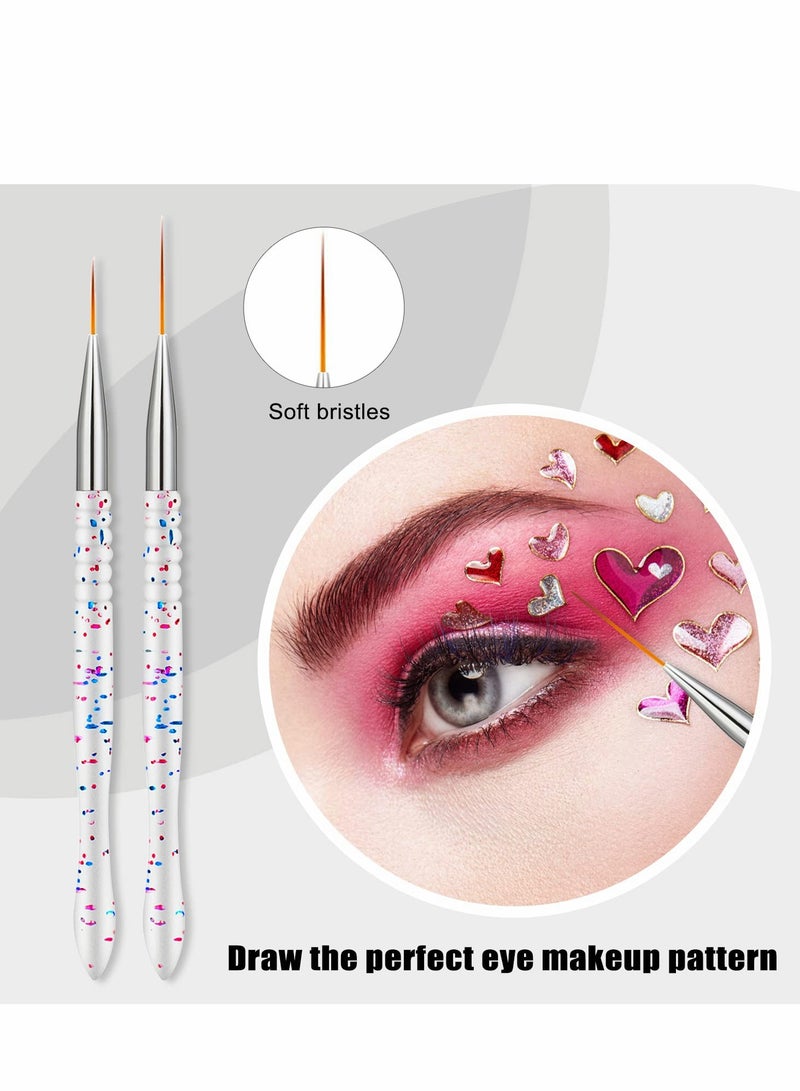 Excefore Nail Art Liner Brushes, 5Pcs Gel Polish Painting Brush for Manicure Salon DIY at Home(7/9/11/15/20mm) - Image 2