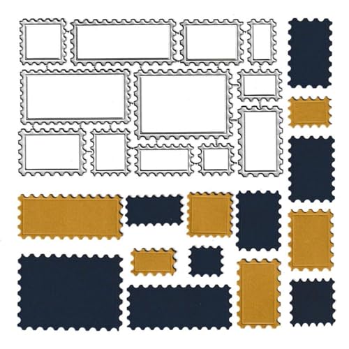 NVZBL Postage Stamp Frame Cutting Dies,Wave Edge Frame Die Cuts Metal Embossing Stencils Template Mould for Card Scrapbooking and DIY Craft Album Paper Card Decor - Image 1
