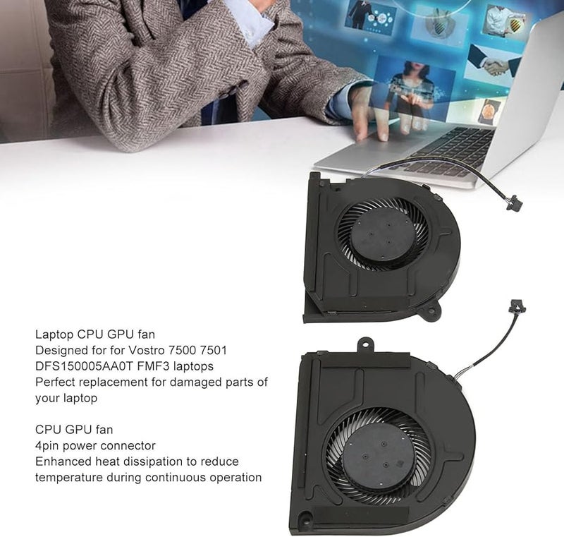 Lightweight CPU Cooler Fan 4 Pin Power Connector for Vostro 7500 7501 DFS150005AA0T FMF3 - Image 4