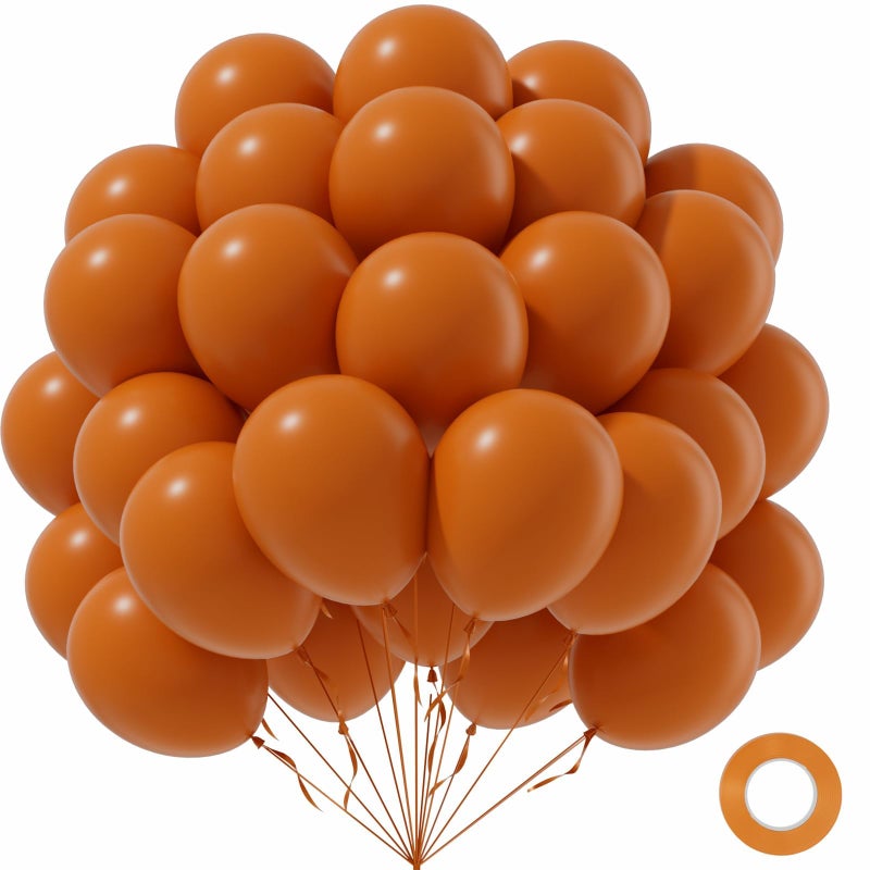 awenztech Burnt Orange Balloons 12inch, Burnt Orange Latex Balloons 50pcs Party Balloon for Fall Themed Bridal Baby Shower Wedding Graduation Birthday Party Decorations - Image 1