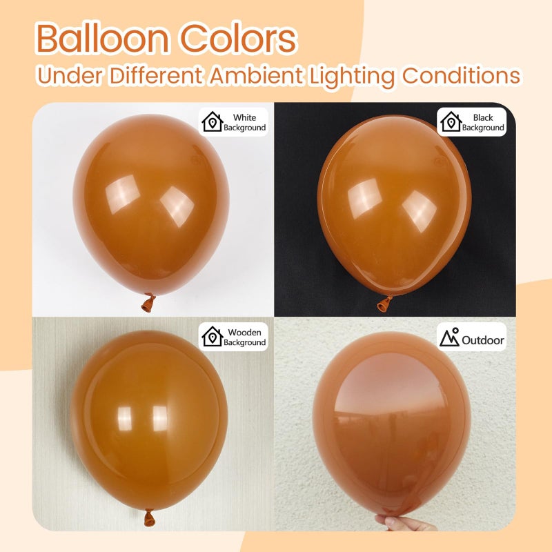 awenztech Burnt Orange Balloons 12inch, Burnt Orange Latex Balloons 50pcs Party Balloon for Fall Themed Bridal Baby Shower Wedding Graduation Birthday Party Decorations - Image 4