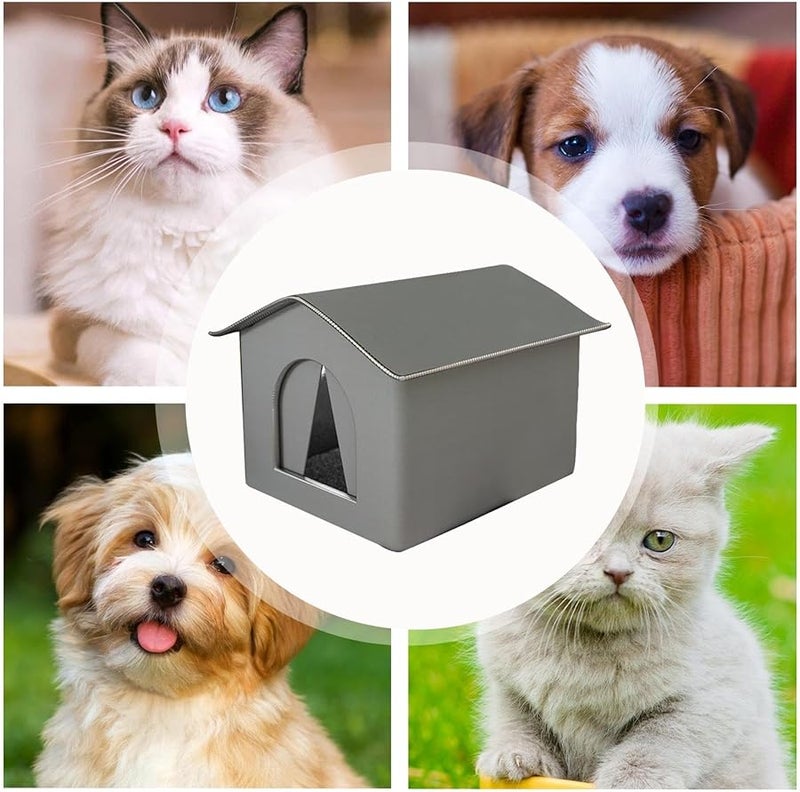 Foldable Outdoor Cat House Waterproof Pet Cave Warm Bed For Feral Cat Puppy Size S - Image 5
