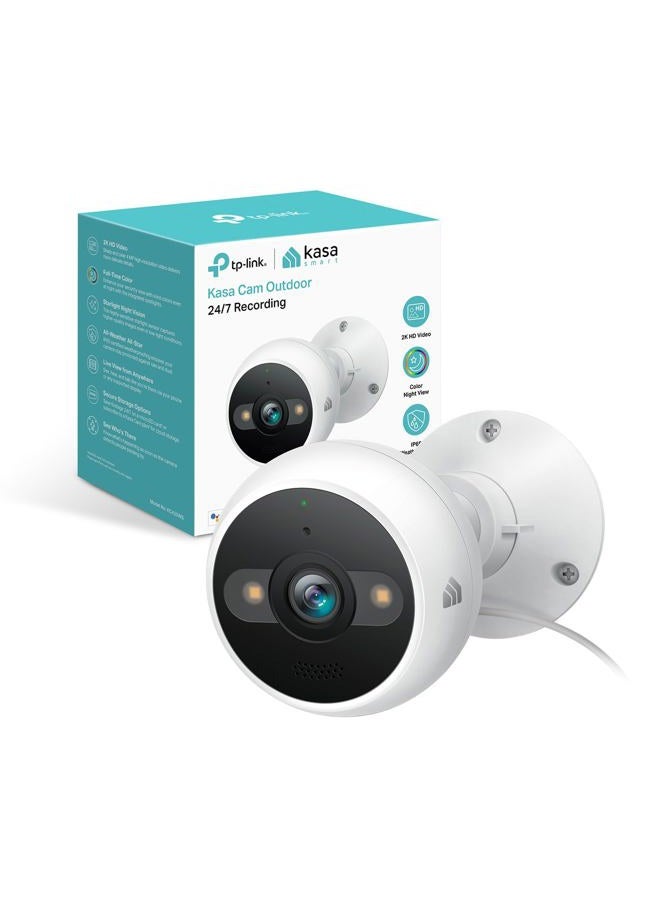 Kasa Smart كاميرا أمان خارجية سلكية Kasa بدقة 4MP 2K، IP65، مستشعر ستارلايت ورؤية ليلية حتى 98 قدم، صوت ثنائي الاتجاه مع صفارة إنذار، تخزين سحابي/بطاقة SD، متوافقة مع أليكسا ومساعد جوجل (KC420WS)، 1 قطعة (عبوة من 1) - Image 1