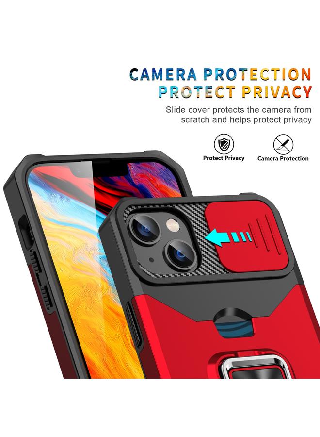 Case For iPhone 14 Pro Max Sliding Camshield Card Slot Ring Kickstand Phone Case  - Image 5