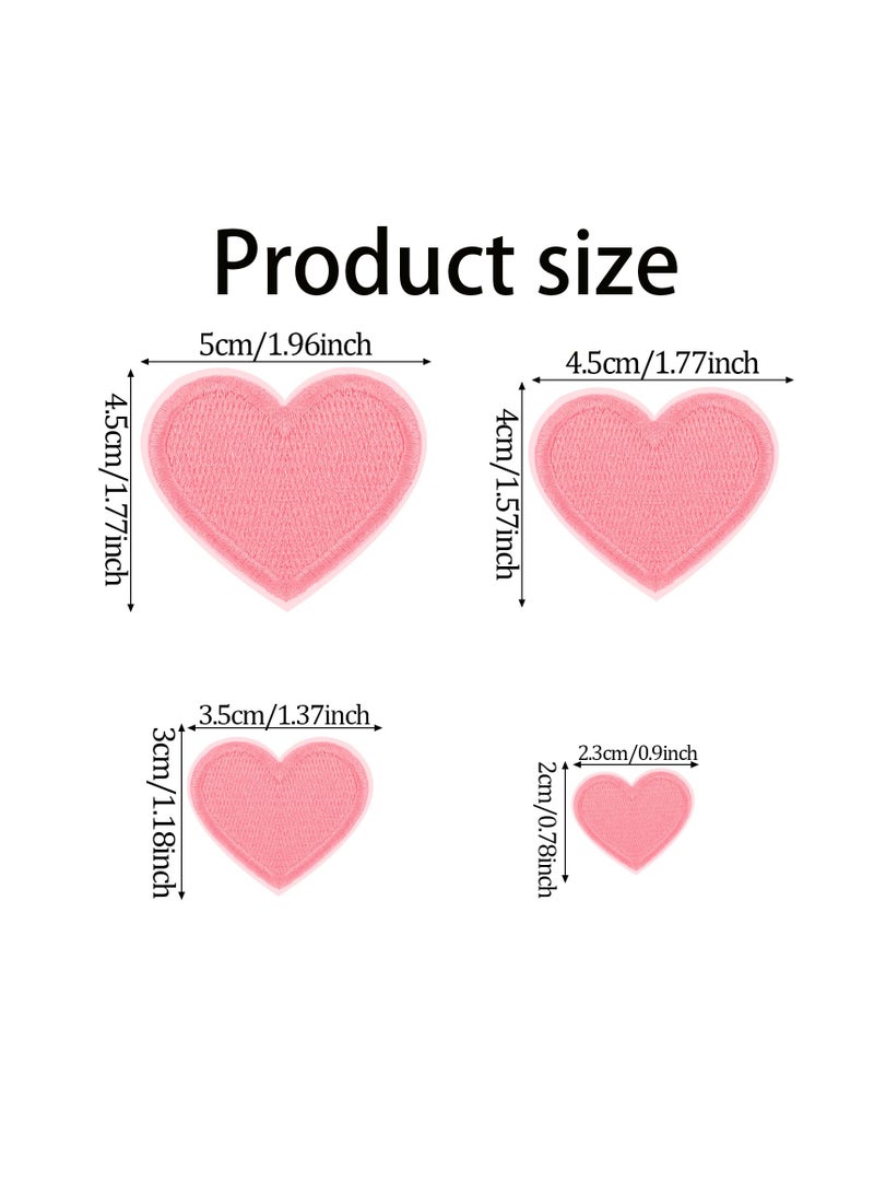 Heart Iron-on Patches, 16 Pieces, 4 Sizes, Embroidered Applique for Clothing and Accessories Jackets Jeans Hats Backpacks - Image 2