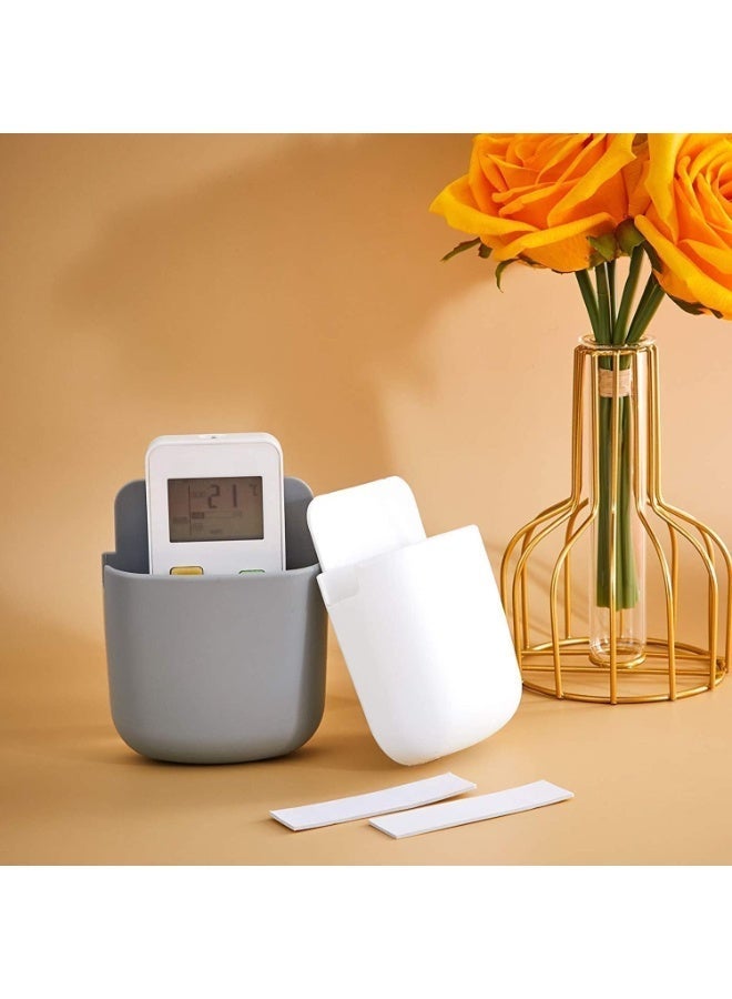 6 Pcs Wall Mounted Remote Control Holders, Self-Adhesive Organizer Box with Charging Hole, No Drill Storage Cubicle for Phone, Remote, Office Supplies, Toothbrush, Home Bedside Wall Decor - Image 5