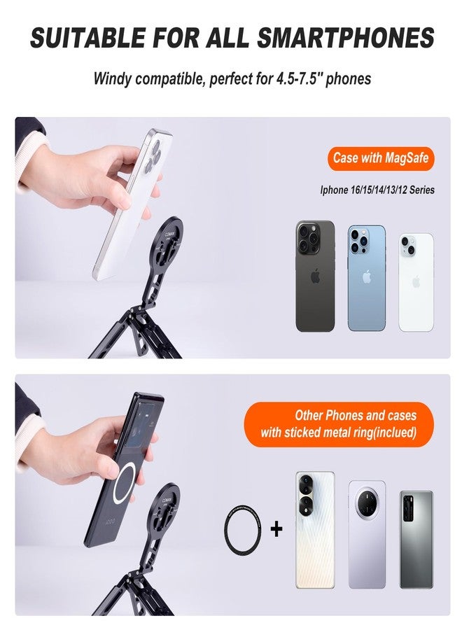 COMAN حامل ثلاثي القوائم مغناطيسي COMAN DP55 للهاتف المحمول، حامل هاتف جيب مغناطيسي قابل للطي مع Arca-Swiss، ثقب برغي 1/4''، قاعدة باردة، متوافق مع Magsafe لهواتف iPhone 16/15/14/13/12 - Image 4