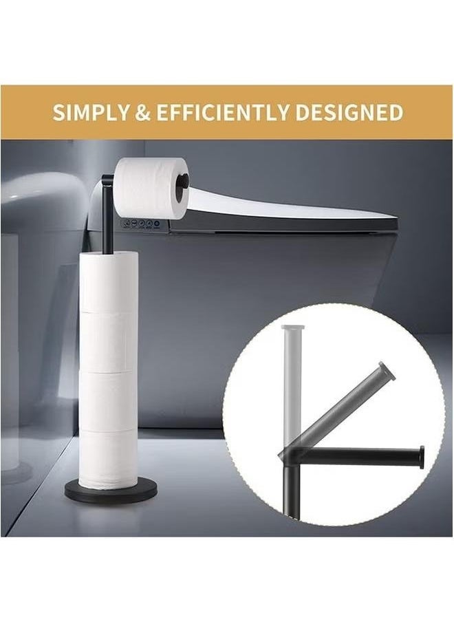 Generic - Toilet Paper Holder Stand Bathroom Toilet Paper Storage for 4 Paper Rolls with Modern shiny base, Free Standing Toilet Paper - Image 1