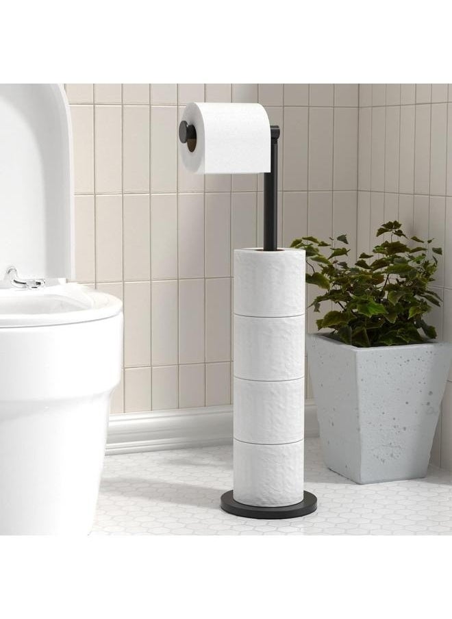 Generic - Toilet Paper Holder Stand Bathroom Toilet Paper Storage for 4 Paper Rolls with Modern shiny base, Free Standing Toilet Paper - Image 1