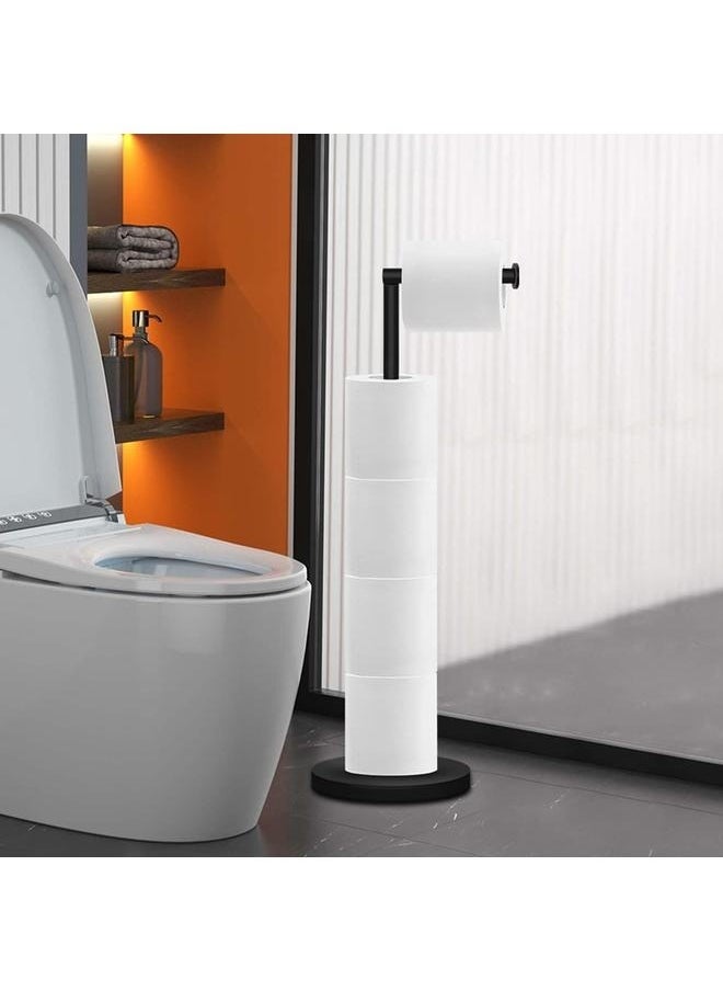 Generic - Toilet Paper Holder Stand Bathroom Toilet Paper Storage for 4 Paper Rolls with Modern shiny base, Free Standing Toilet Paper - Image 1