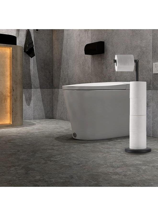Generic - Toilet Paper Holder Stand Bathroom Toilet Paper Storage for 4 Paper Rolls with Modern shiny base, Free Standing Toilet Paper - Image 1