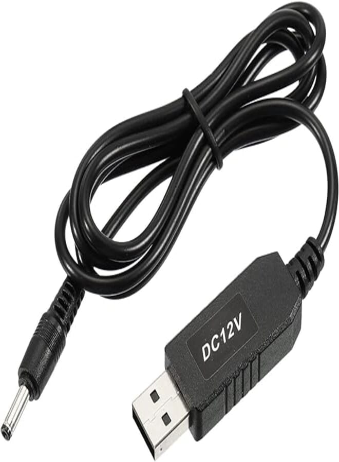 YOKIVE YOKIVE DC 5V to DC 12V USB Step Up Voltage Converter, Power Cable with DC Jack 3.5mm x 1.35mm,Great for Routers, Camera, Car Driving Recorder (Black, 6W 1A)