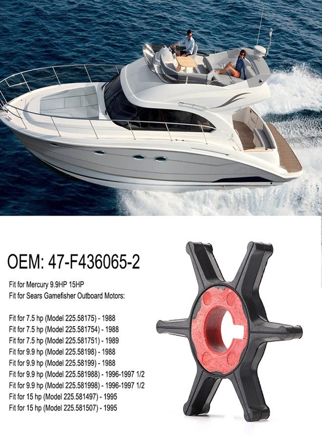 Acouto Outboard Motor Impeller 47-F436065-2 for Sears Gamefisher Outboard Motors for 9.9HP Boat Motor Impeller Replacement - Image 2
