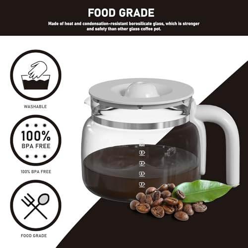 Colidier DCGC01 10Cups Replacement Glass Carafe Pot Compatible with Smeg DCGC01 DCF02 DCG01 Overflow Coffee Maker - Image 3