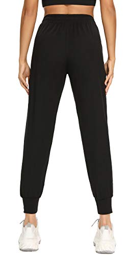 FULLSOFT Sweatpants for Women-Womens Joggers with Pockets Lounge Pants for Yoga Workout Running (Black,Large) - Image 3