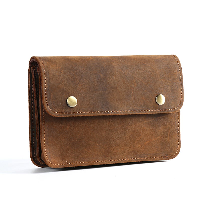 Crazy Horse Leather Men'S Mobile Phone Bag Waistband Portable Sports Site Work First Layer Cowhide Handmade Wallet - Image 2