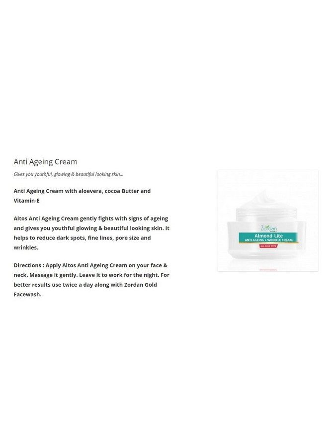 ZORDAN Almondlite Anti Ageing+Wrinkle Cream - Image 4