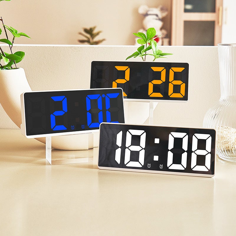 New Two Sets Of Alarm Clocks, Simple Led Clock, Large Screen Digital Clock, Bedroom Bedside Clock, Korean Fashion Clock 6628 - Image 3