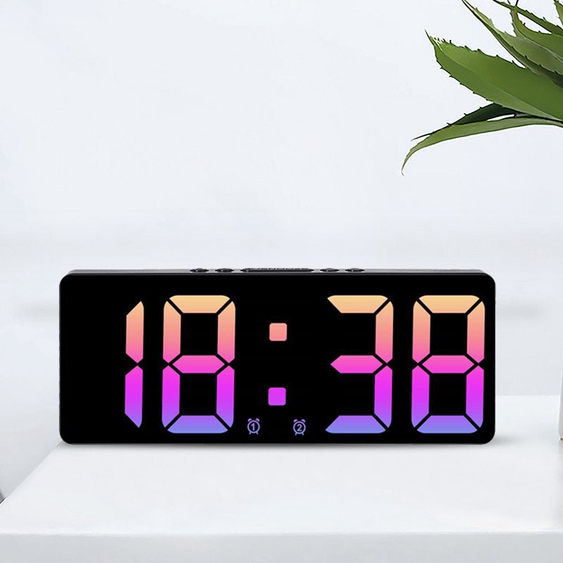 New Two Sets Of Alarm Clocks, Simple Led Clock, Large Screen Digital Clock, Bedroom Bedside Clock, Korean Fashion Clock 6628 - Image 2
