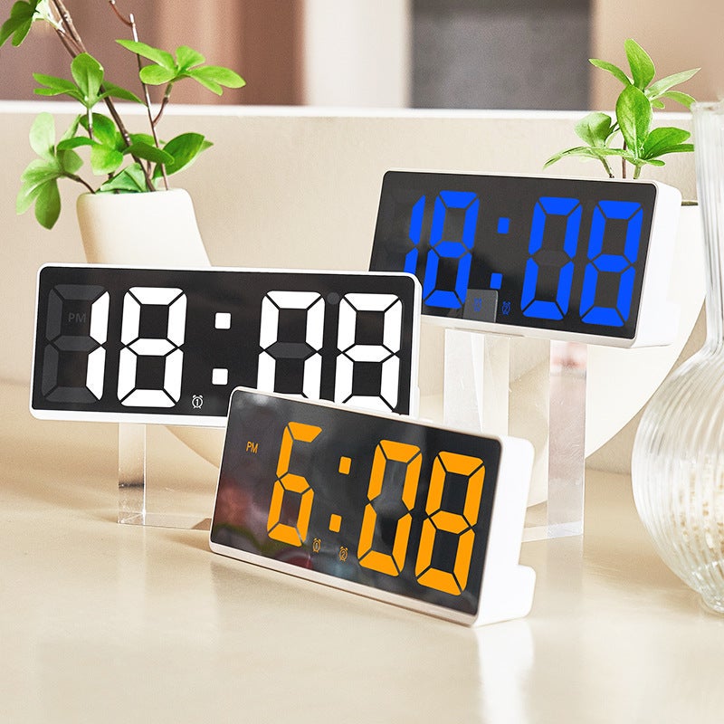 New Two Sets Of Alarm Clocks, Simple Led Clock, Large Screen Digital Clock, Bedroom Bedside Clock, Korean Fashion Clock 6628 - Image 4