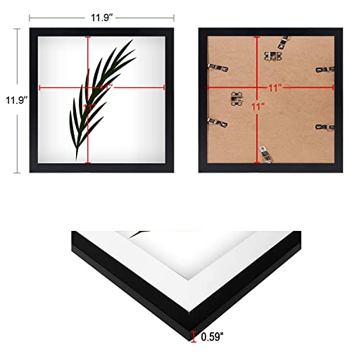 NAOKBOEE 11x11 Picture Frame in Black - Horizontal and Vertical Formats for Wall - Photo Frames with Shatter Resistant Plexiglass - Image 2
