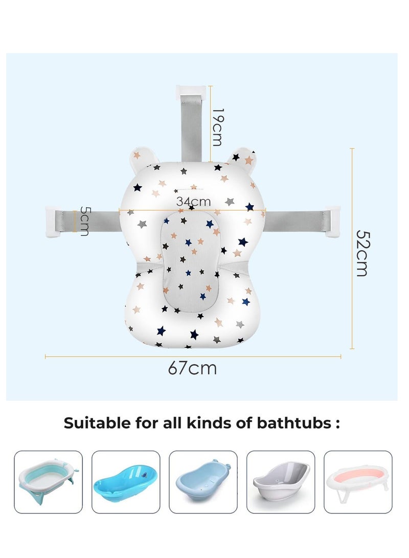 Baby Bath Pillow Baby Bathtub Pad Newborn Bath Pillow  with Ergonomic Bath Pillow for Bathtub Baby Space Saving Bath Pad for Newborns, for 0-12 Months Baby Bath from MUMS PLANET- Bathtub Seat - Newborns - For Kids and Baby Bath Cushion_ Baby supplies