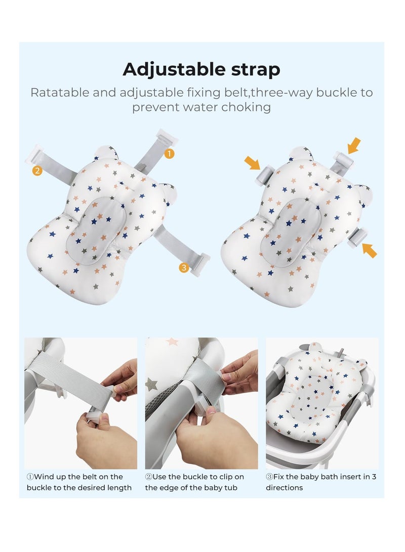 Baby Bath Pillow Baby Bathtub Pad Newborn Bath Pillow  with Ergonomic Bath Pillow for Bathtub Baby Space Saving Bath Pad for Newborns, for 0-12 Months Baby Bath from MUMS PLANET- Bathtub Seat - Newborns - For Kids and Baby Bath Cushion_ Baby supplies