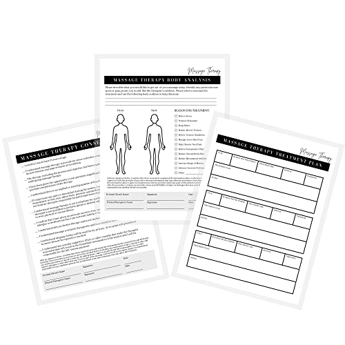 Lashicorn Massage Therapist Forms Intake,Consent,SOAP Notes,Body Analysis and Treatment Plan | Forms with Medical History Treatment and Technique | 75pk, 25 of Each | Dbl Sides | Forms for Client Signatures - Image 1