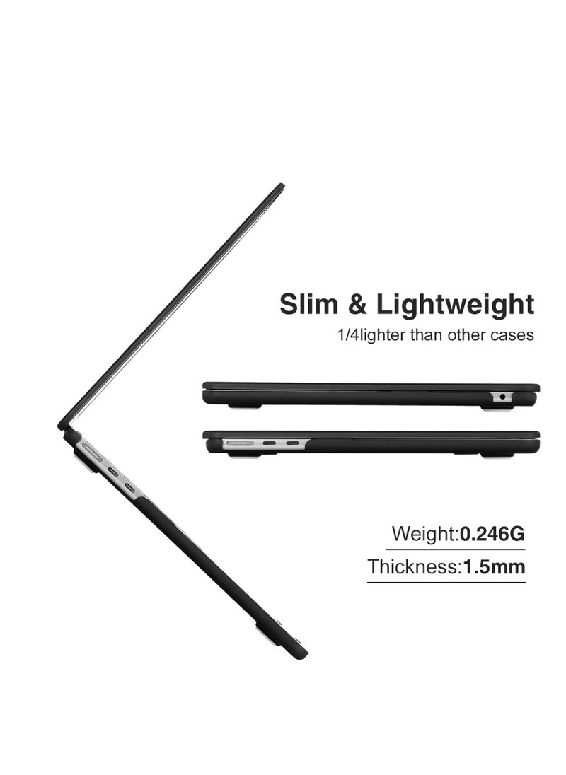 Generic 3 in 1 Bundle Case Compatible with MacBook Air 15 inch 2023 M2 Chip Model A2941 and 2024 M3 Chip Model A3114 and 2025 M4 Chip Model A3241, Hard Shell Case with Screen Protector + Silicone Keyboard Cover, Matte Black  - Image 3