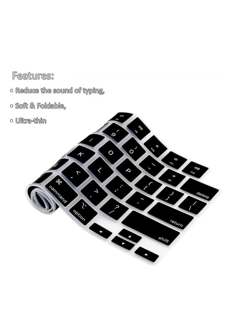 Generic - 3 in 1 Bundle Case Compatible with MacBook Air 15 inch 2023 M2 Chip Model A2941 and 2024 M3 Chip Model A3114 and 2025 M4 Chip Model A3241, Hard Shell Case with Screen Protector + Silicone Keyboard Cover, Matte Black - Image 1