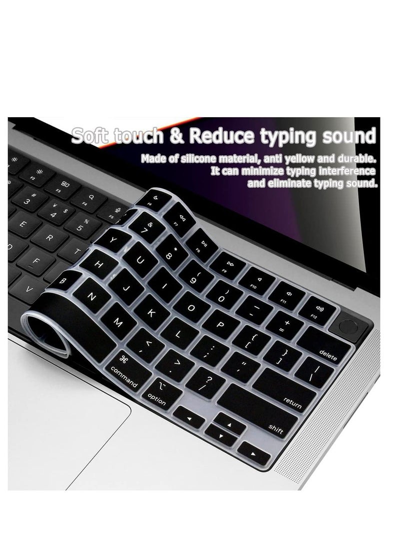 Generic - 3 in 1 Bundle Case Compatible with MacBook Air 15 inch 2023 M2 Chip Model A2941 and 2024 M3 Chip Model A3114 and 2025 M4 Chip Model A3241, Hard Shell Case with Screen Protector + Silicone Keyboard Cover, Matte Black - Image 1