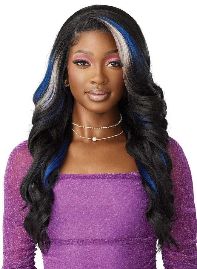 Outre Lace Front Wig - Perfect Hair Line 13X4 - Swoop Series - Swoop 8 (1B/DRFF SAPPHIRE FROST) - Image 1