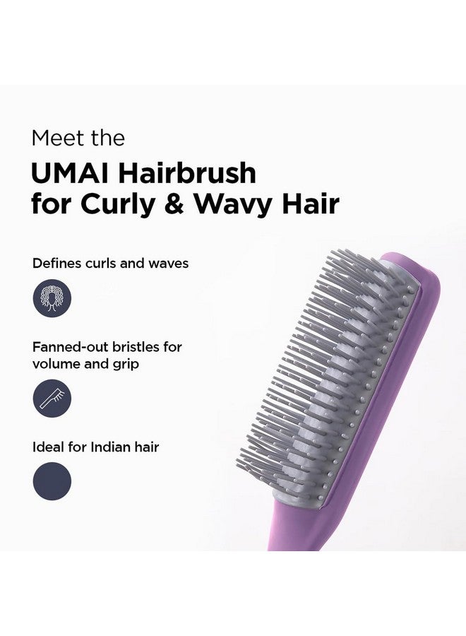 Hearts Hair Brush | Bristles Brush | Hair Brush With Paddle | Brush For Curly Wavy Hairs | Suitable For All Hair Types | Hair Brush Styling Hair | 2 Piece | C19P.. | Purple - Image 2