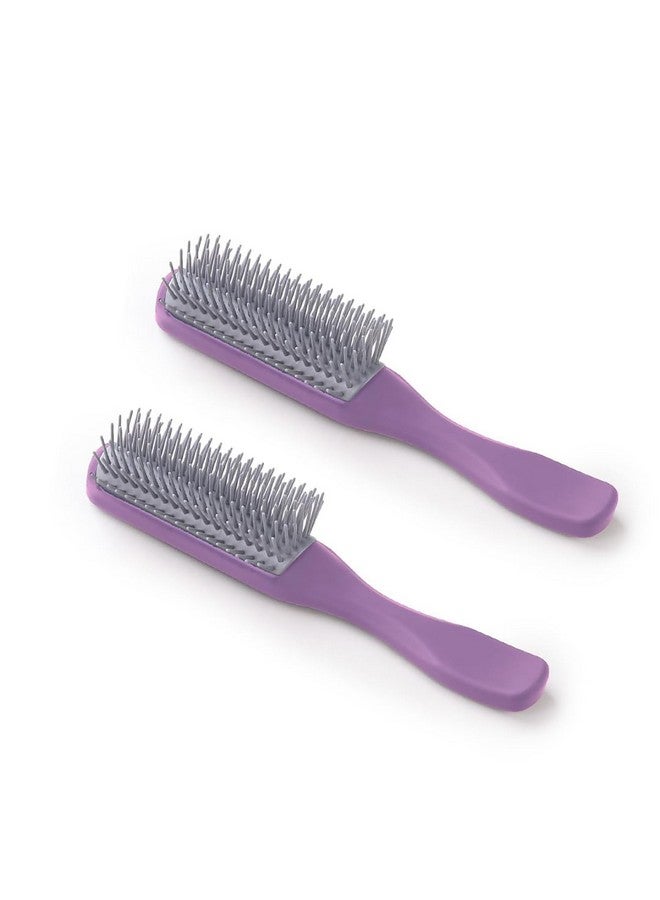 Hearts Hair Brush | Bristles Brush | Hair Brush With Paddle | Brush For Curly Wavy Hairs | Suitable For All Hair Types | Hair Brush Styling Hair | 2 Piece | C19P.. | Purple - Image 5