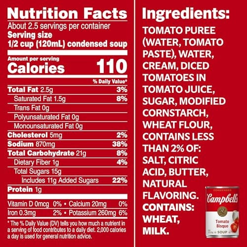 Campbell's Condensed Tomato Bisque Soup, 10.75 oz Can - Image 4