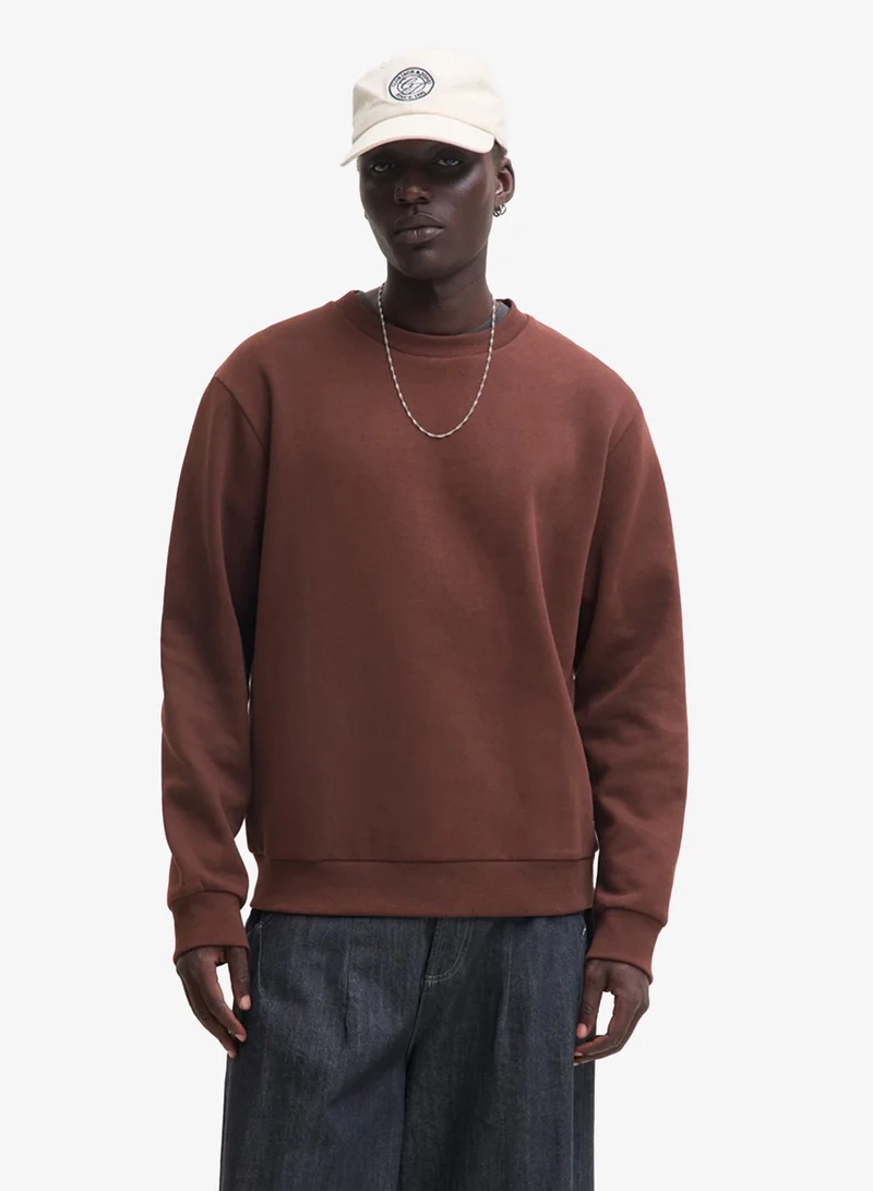Solid Crew Neck Regular Fit Sweatshirt