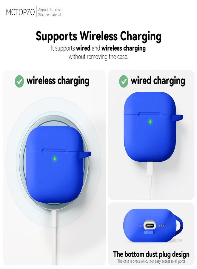 MCTOPZO for AirPods 4 Case 2024 Come with Cleaner Kit,Soft Silicone Protective Cases for Apple AirPods 4th Generation with Keychain,Compatible with AirPod 4 Case Cover for Women Men-Blue - Image 4