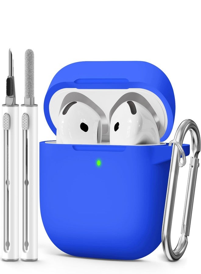 MCTOPZO for AirPods 4 Case 2024 Come with Cleaner Kit,Soft Silicone Protective Cases for Apple AirPods 4th Generation with Keychain,Compatible with AirPod 4 Case Cover for Women Men-Blue - Image 1
