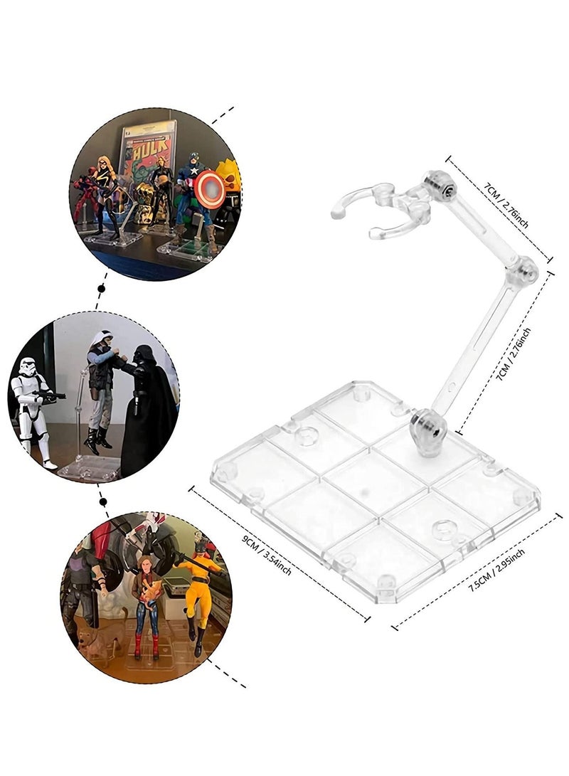 NIBEMINENT Action Figure Stand, Assembled Display Stand Base, Sturdy Transparent Doll Model Holder, Assembly for 6" Figures  - Image 5