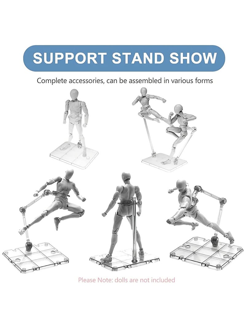 NIBEMINENT Action Figure Stand, Assembled Display Stand Base, Sturdy Transparent Doll Model Holder, Assembly for 6" Figures  - Image 3