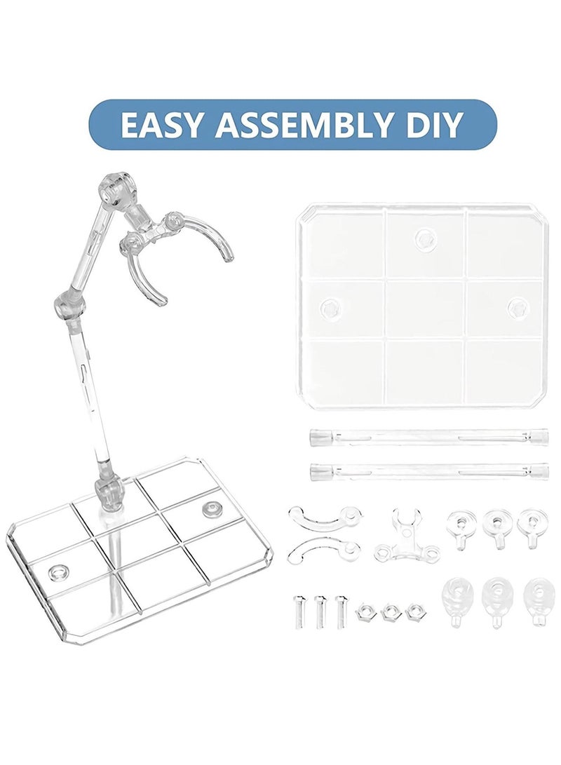 NIBEMINENT Action Figure Stand, Assembled Display Stand Base, Sturdy Transparent Doll Model Holder, Assembly for 6" Figures  - Image 2