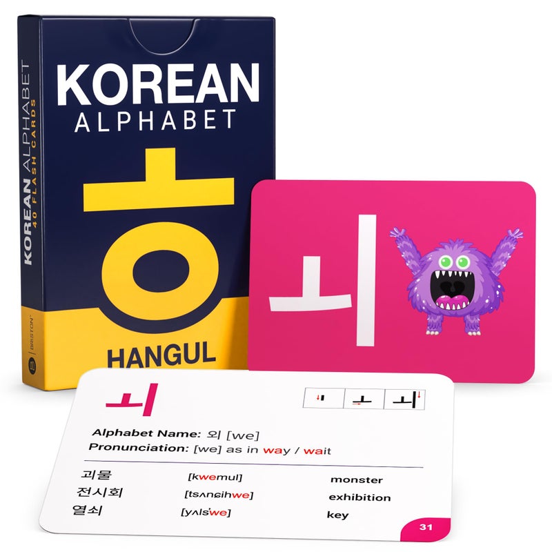 Briston Korean Alphabet Flash Cards with Audio Learn Hangul Letters and Pronunciation for Beginners Kids Adults Korean Language Study Tool with Chart Educational Learning Set by Briston - Image 3